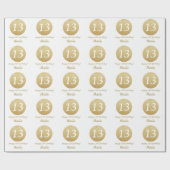 Papier Cadeau Joyeuse 13e anniversaire Parties scintillant or et (Plat)