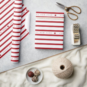 Papier Cadeau Joyeuse Année 2026 Emballage Élégant