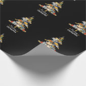 Papier Cadeau Joyeuse bibliothèque de Noël Arbre mignonne livre  (Coin)