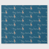 Papier Cadeau Joyeuse corde de Noël et cerf (Plat)