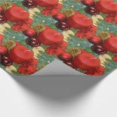 Papier Cadeau Joyeuse couronne de Noël (Coin)