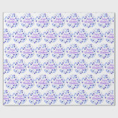 Papier Cadeau Joyeuse couronne de Noël (Plat)