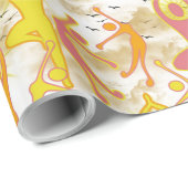 Papier Cadeau Joyeuse Danse Yoga Girls (Coin rond)