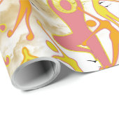 Papier Cadeau Joyeuse Danse Yoga Girls (Coin rond)