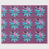 Papier Cadeau Joyeuse danseuse d'anniversaire Jazz danse moderne (Plat)