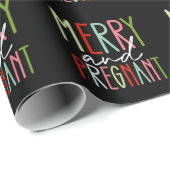 Papier Cadeau Joyeuse et enceinte Grossesse Noël Maman (Coin rond)