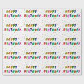 Papier Cadeau Joyeuse fête d'anniversaire colorée (Plat)