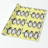 Papier Cadeau Joyeuse fête d'anniversaire des pingouins dansants (Déroulé)