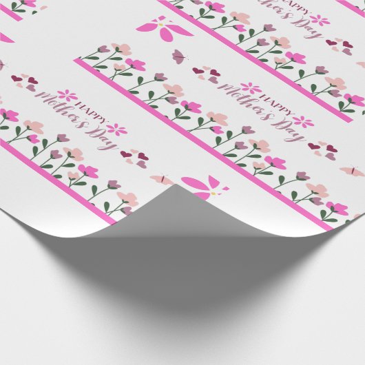 Papier Cadeau Joyeuse fête des Mères conception multi couleurs (Coin)