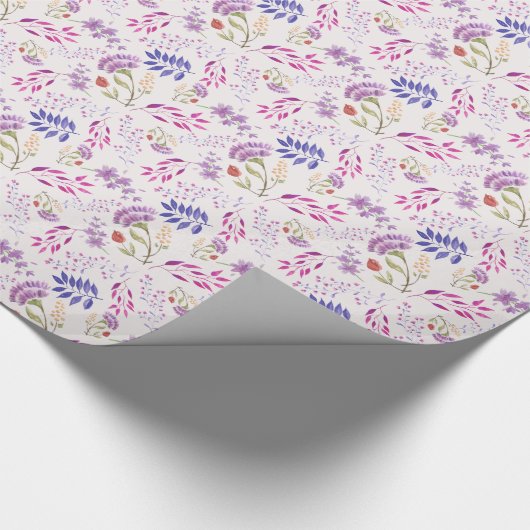 Papier Cadeau Joyeuse fête des mères mignonne aquarelle florale (Coin)