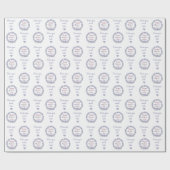 Papier Cadeau Joyeuse Fête des Mères Nom du texte personnalisé F (Plat)