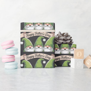 Papier Cadeau Joyeuse Fête des Pères" Trio de lutins verts