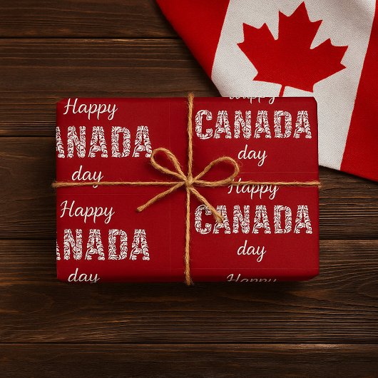 Papier Cadeau Joyeuse fête du Canada