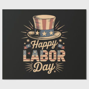 Papier Cadeau Joyeuse fête du Travail patriotique