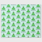 Papier Cadeau Joyeuse grenouille d'anniversaire (Plat)