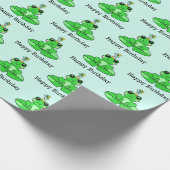 Papier Cadeau Joyeuse grenouille d'anniversaire (Coin)