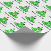 Papier Cadeau Joyeuse grenouille d'anniversaire (Coin)