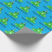 Papier Cadeau Joyeuse grenouille d'anniversaire (Coin)
