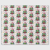 Papier Cadeau Joyeuse grenouille de Noël (Plat)