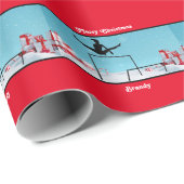 Papier Cadeau Joyeuse Gymnastique de Noël (Coin rond)