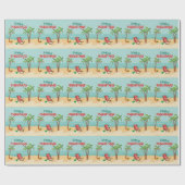 Papier Cadeau Joyeuse plage de Noël (Plat)