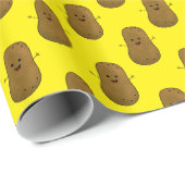 Papier Cadeau Joyeuse pomme de terre douce Jaune clair (Coin rond)