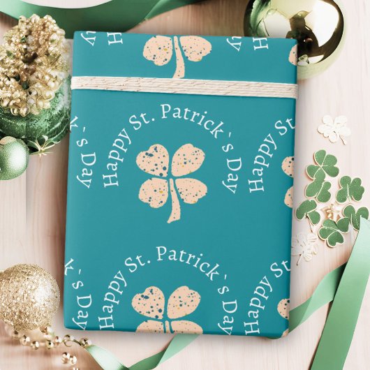 Papier Cadeau Joyeuse Saint-Patrick Trèfle 