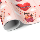 Papier Cadeau Joyeuse Saint-Valentin (Coin rond)