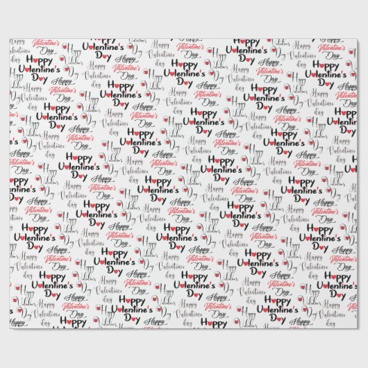 Papier Cadeau Joyeuse Saint Valentin (Plat)