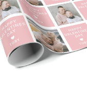 Papier Cadeau Joyeuse Saint-Valentin | 2 vacances photo (Coin rond)