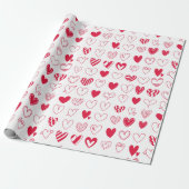 Papier Cadeau Joyeuse Saint Valentin cœurs d'amour (Déroulé)