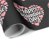 Papier Cadeau Joyeuse Saint Valentin drôle Cœur Amour Valentin (Coin rond)