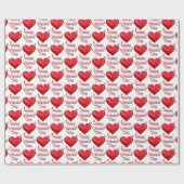 Papier Cadeau Joyeuse Saint-Valentin mignonne (Plat)