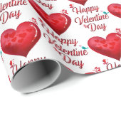 Papier Cadeau Joyeuse Saint-Valentin mignonne (Coin rond)