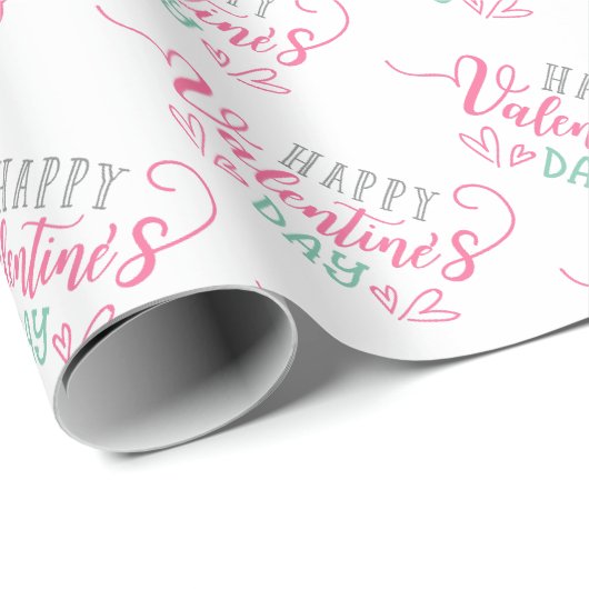 Papier Cadeau Joyeuse Saint-Valentin moderne (Coin rond)