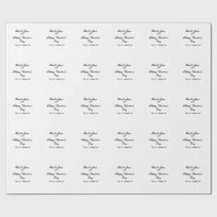 Papier Cadeau Joyeuse Saint-Valentin nom date message simple ele