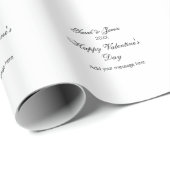 Papier Cadeau Joyeuse Saint-Valentin nom date message simple ele (Coin rond)