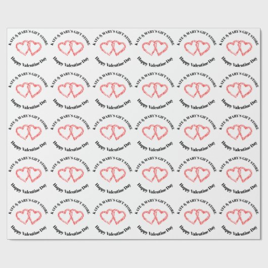 Papier Cadeau Joyeuse Saint-Valentin Nom de l'entreprise (Plat)