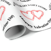 Papier Cadeau Joyeuse Saint-Valentin Nom de l'entreprise (Coin rond)
