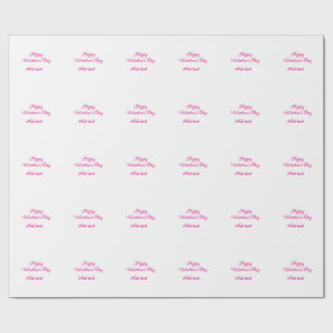 Papier Cadeau Joyeuse Saint-Valentin texte rose nom message