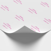 Papier Cadeau Joyeuse Saint-Valentin texte rose nom message (Coin)