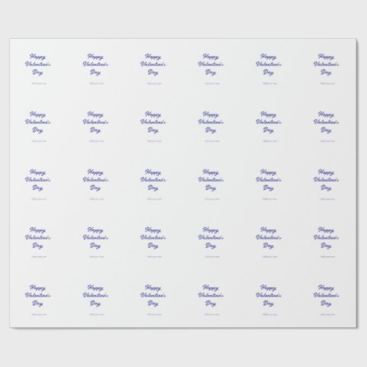 Papier Cadeau Joyeuse Saint-Valentin violet nom ajouter un messa (Plat)