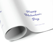 Papier Cadeau Joyeuse Saint-Valentin violet nom ajouter un messa (Coin rond)