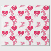 Papier Cadeau Joyeuse Saint-Valentin Vous êtes mon ange (Plat)