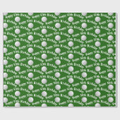 Papier Cadeau Joyeuses balles de golf 50e anniversaire (Plat)