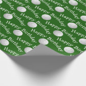 Papier Cadeau Joyeuses balles de golf d'anniversaire (Coin)