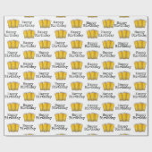 Papier Cadeau Joyeuses bières d'anniversaire en blanc (Plat)