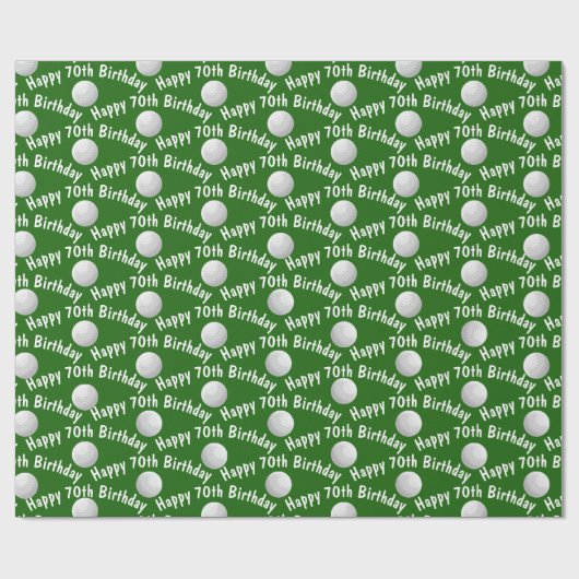 Papier Cadeau Joyeuses boules de golf du 70e anniversaire (Plat)