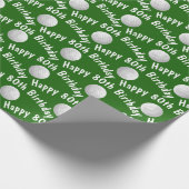 Papier Cadeau Joyeuses boules de golf du 80e anniversaire (Coin)