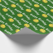 Papier Cadeau Joyeuses boules douces d'anniversaire sur vert (Coin)
